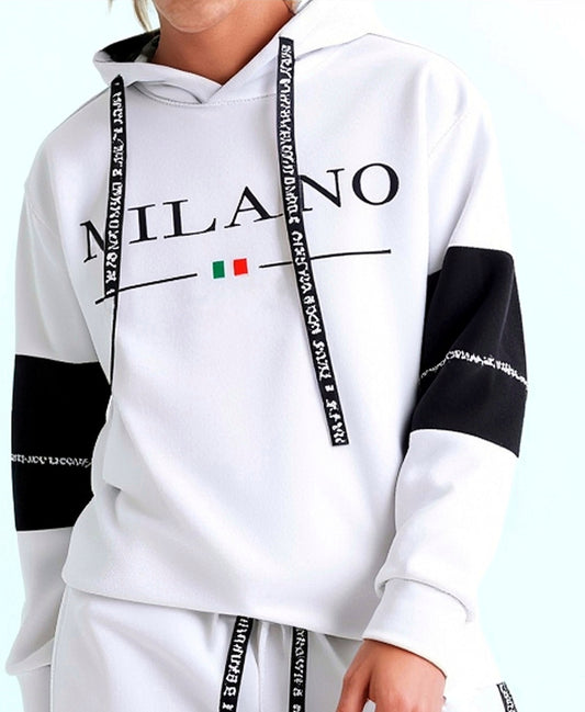2025 nouveauté sweats à capuche mode Milano imprimé, toutes saisons, quotidien, sport, décontracté, pull Streetwear.
