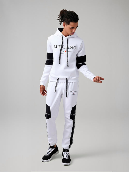 Survêtement imprimer Milano une pièce sweats/pantalons de survêtement, sweat à capuche décontracté, haute qualité automne hiver.