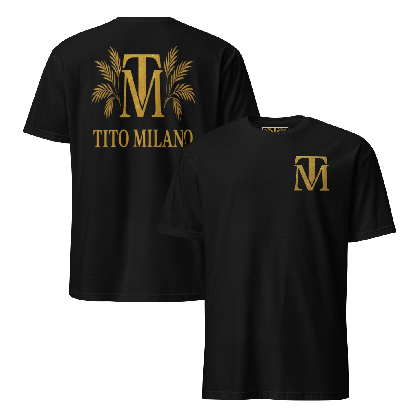 T-shirt Unisexe Premium Brodé à l’Avant TM & Impression DTG à l’Arrière – Tito Milano