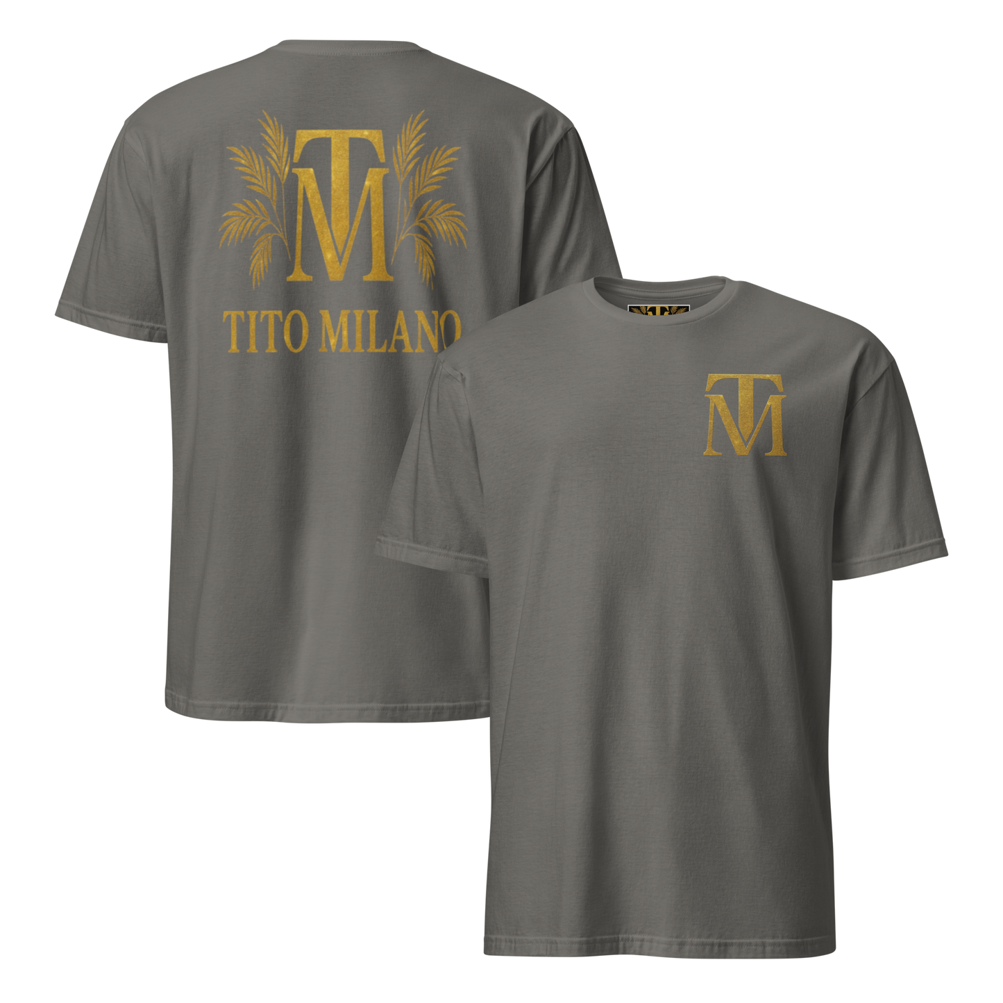 T-shirt Unisexe Premium Brodé à l’Avant TM & Impression DTG à l’Arrière – Tito Milano