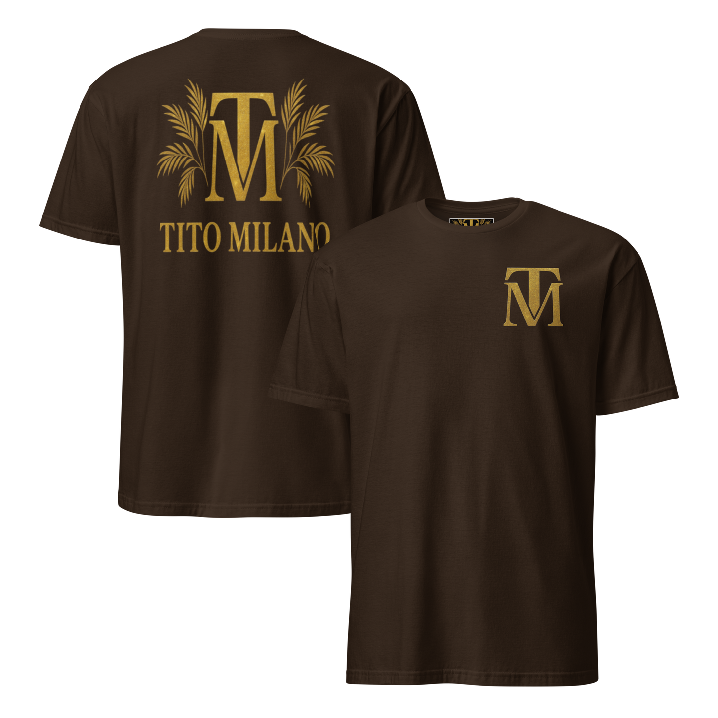 T-shirt Unisexe Premium Brodé à l’Avant TM & Impression DTG à l’Arrière – Tito Milano