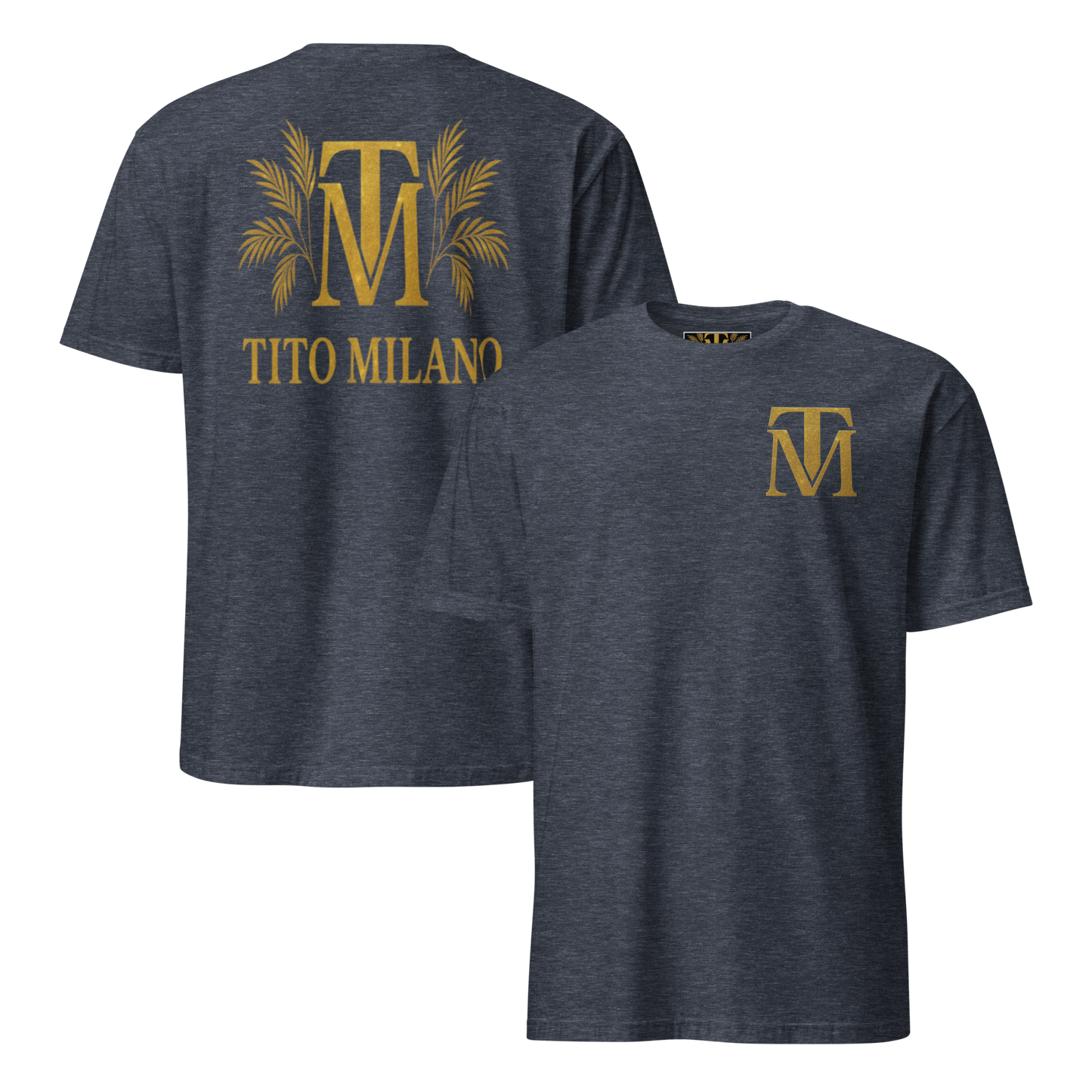 T-shirt Unisexe Premium Brodé à l’Avant TM & Impression DTG à l’Arrière – Tito Milano