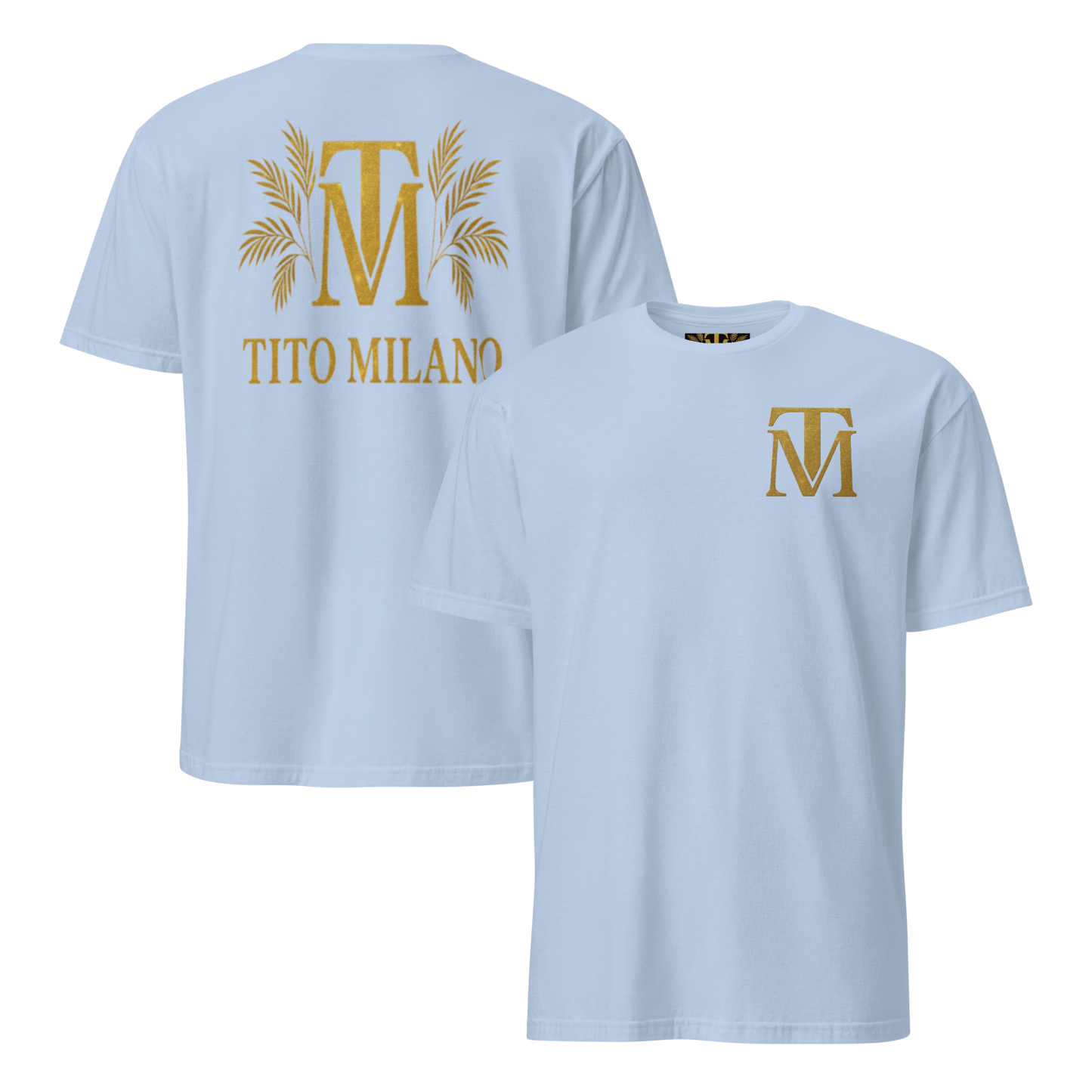 T-shirt Unisexe Premium Brodé à l’Avant TM & Impression DTG à l’Arrière – Tito Milano