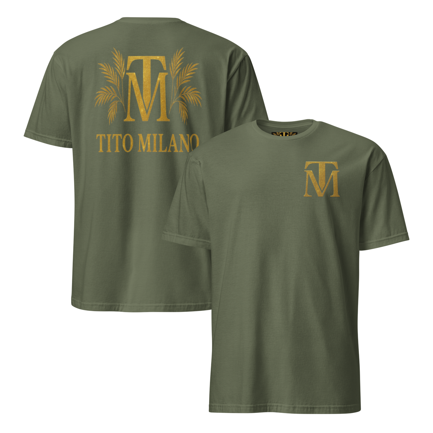 T-shirt Unisexe Premium Brodé à l’Avant TM & Impression DTG à l’Arrière – Tito Milano