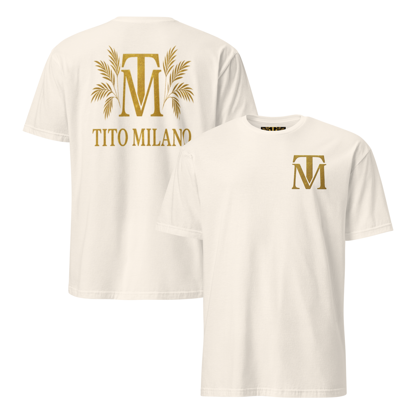 T-shirt Unisexe Premium Brodé à l’Avant TM & Impression DTG à l’Arrière – Tito Milano