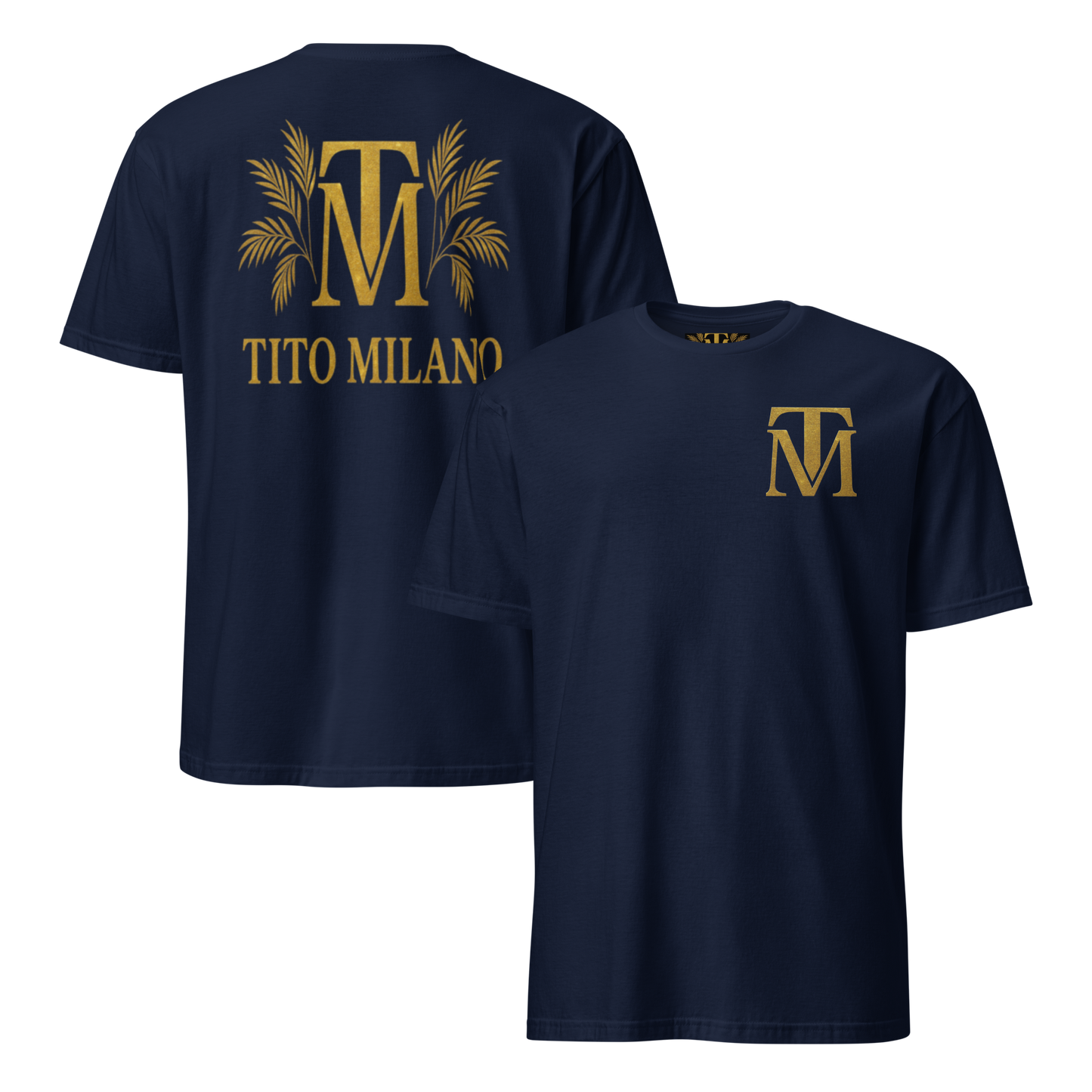 T-shirt Unisexe Premium Brodé à l’Avant TM & Impression DTG à l’Arrière – Tito Milano