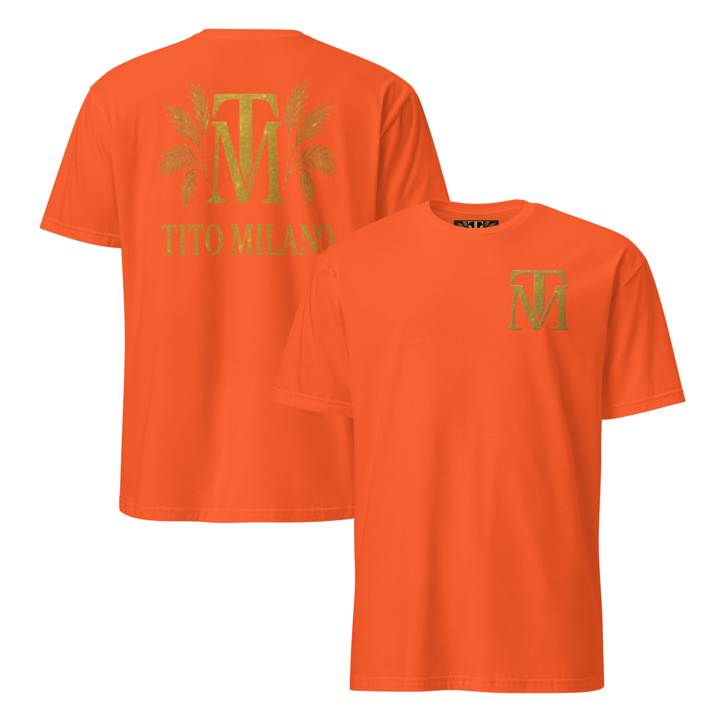 T-shirt Unisexe Premium Brodé à l’Avant TM & Impression DTG à l’Arrière – Tito Milano