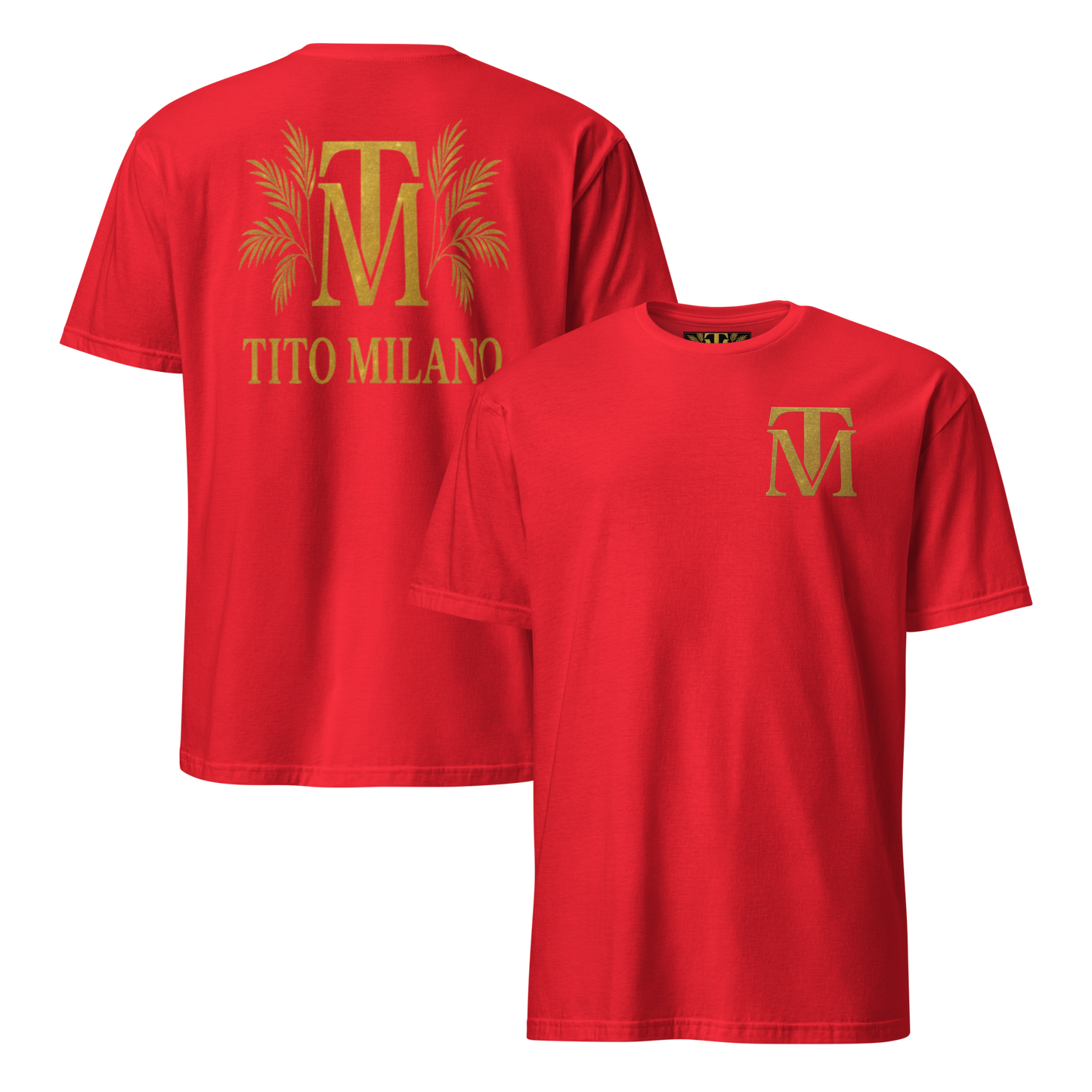 T-shirt Unisexe Premium Brodé à l’Avant TM & Impression DTG à l’Arrière – Tito Milano