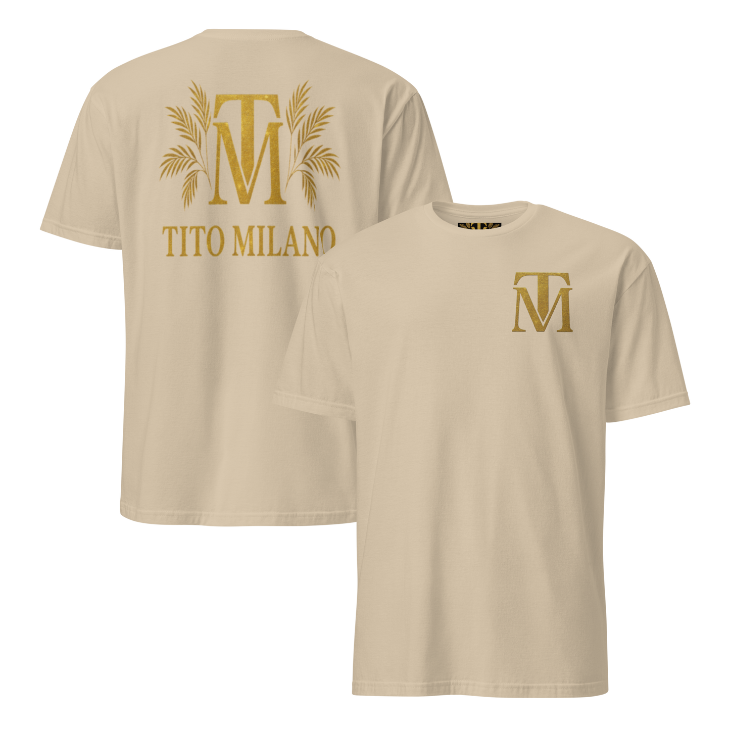 T-shirt Unisexe Premium Brodé à l’Avant TM & Impression DTG à l’Arrière – Tito Milano