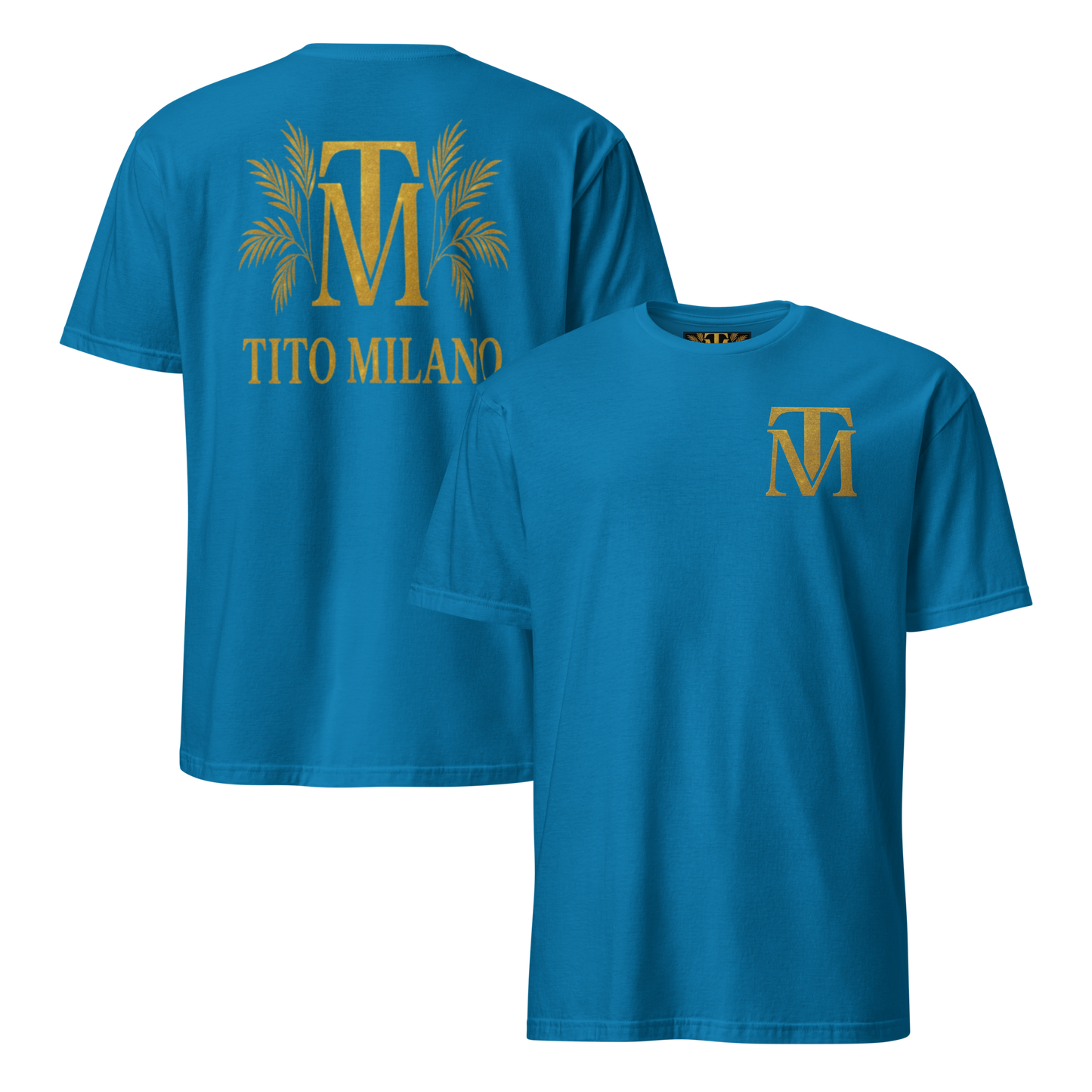 T-shirt Unisexe Premium Brodé à l’Avant TM & Impression DTG à l’Arrière – Tito Milano