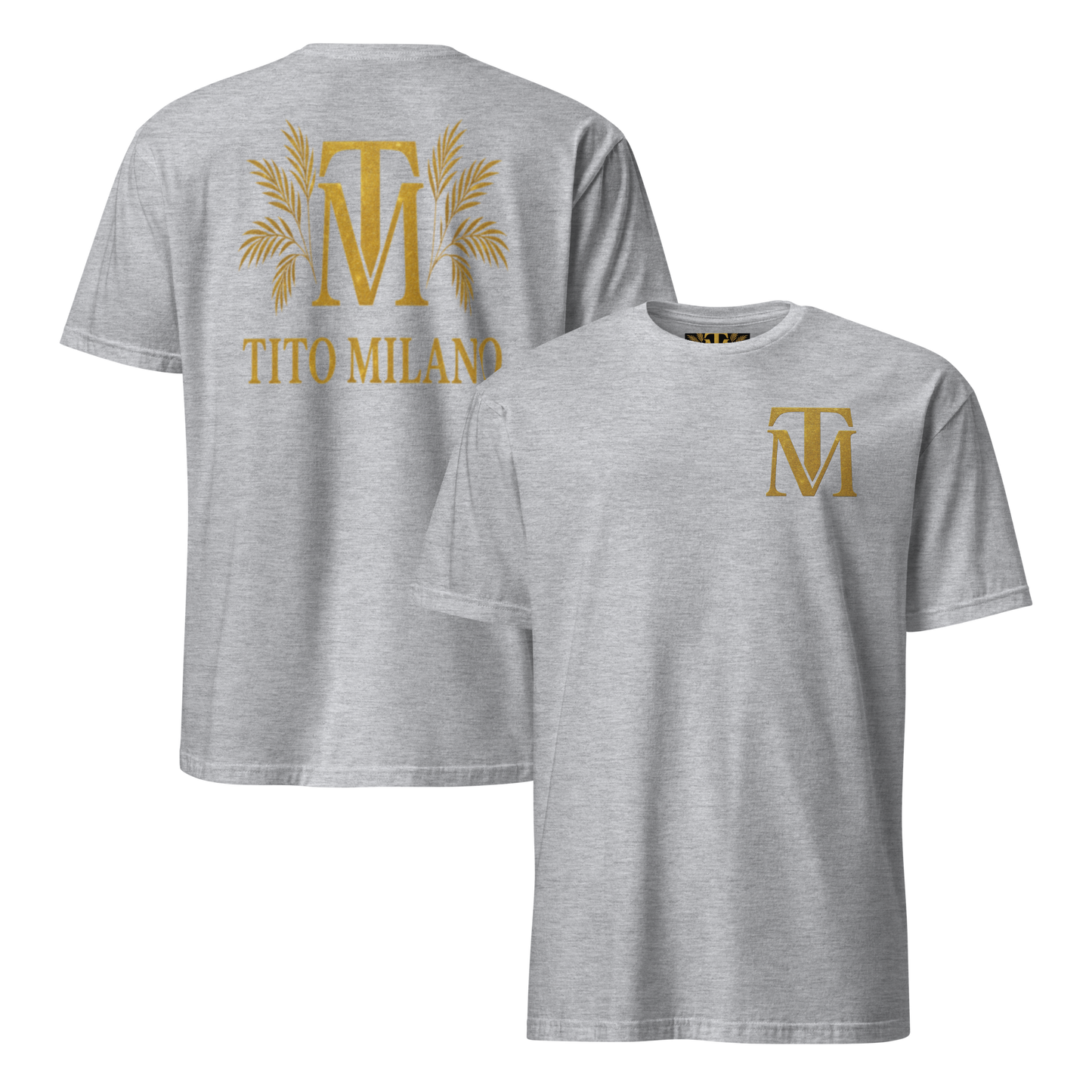 T-shirt Unisexe Premium Brodé à l’Avant TM & Impression DTG à l’Arrière – Tito Milano