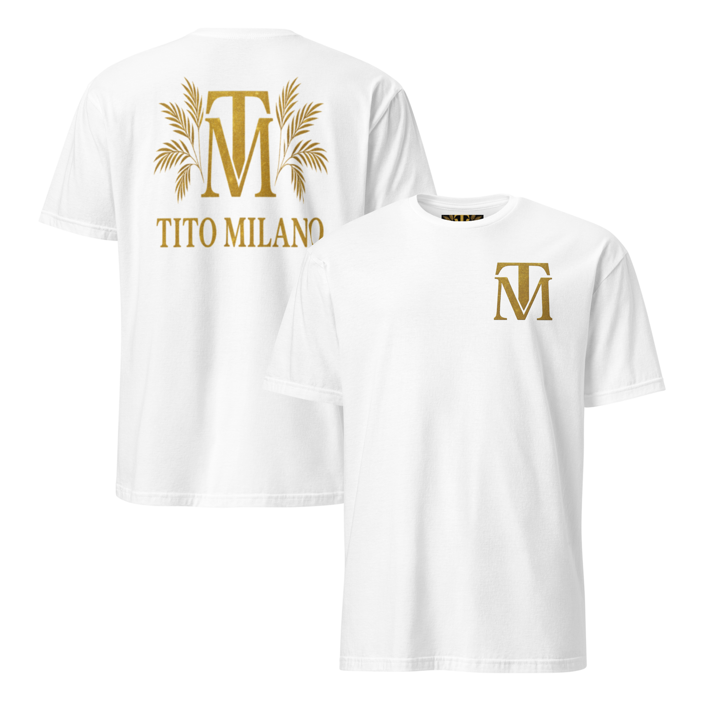 T-shirt Unisexe Premium Brodé à l’Avant TM & Impression DTG à l’Arrière – Tito Milano